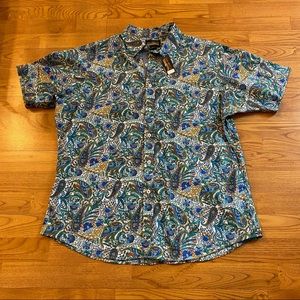 CREMIEUX Premium Denim Paisley SS Shirt XL NWT